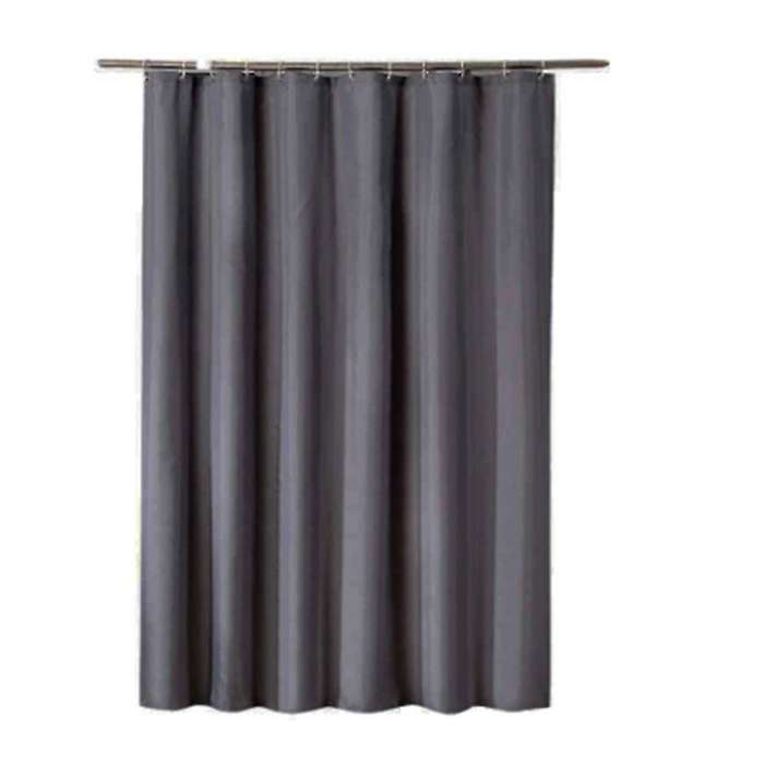 Dark Gray Shower Curtain Solid Color Waterproof 12 Hooks 150 X 180cm