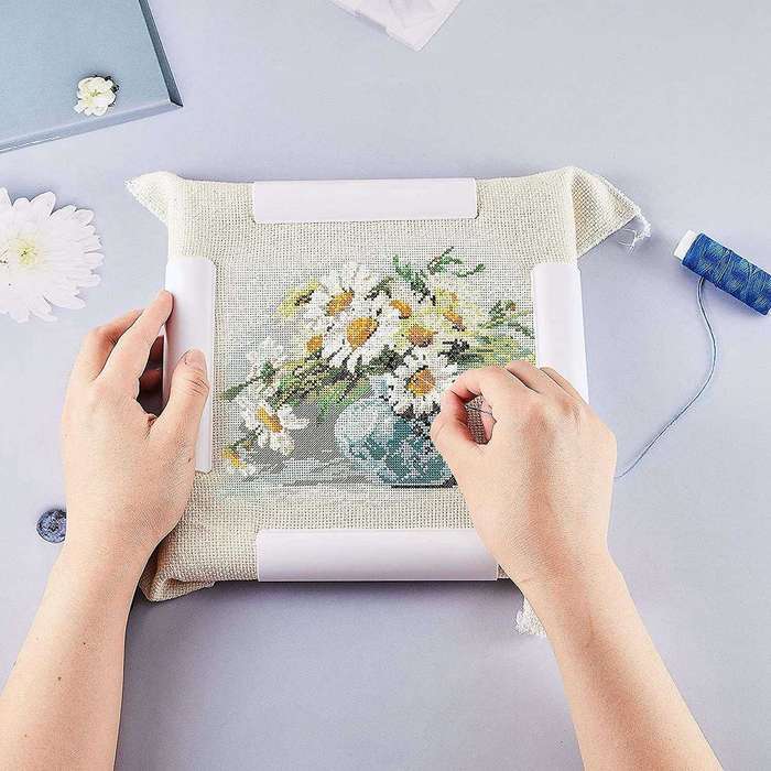 2pc Cross Stitch Frame for Quilting Frame Sewing Hoop,8x8inch