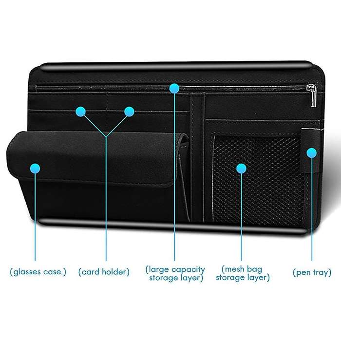 Car Visor Organizer for Car Interior Visor Organizer for Trucks Gray