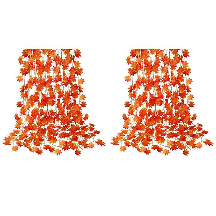 24 Packs Of Artificial Autumn Leaves Garland Hanging Vine for Wedding