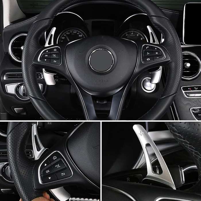 For Mercedes Benz Aluminum Alloy Shift Paddle Silver for A B C Cla