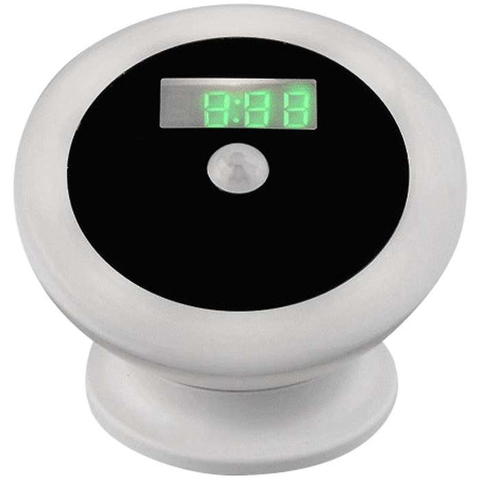 Motion Sensor Light with Clock Aaa Battery for Bathroom Wardrobe