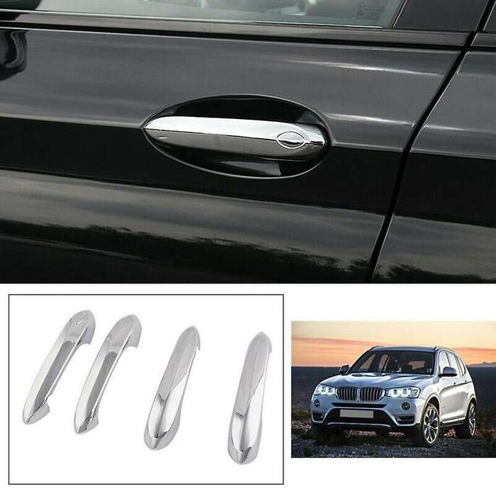 4pcs Car Chrome Exterior Door Handle Cover Sticker Trim For-bmw