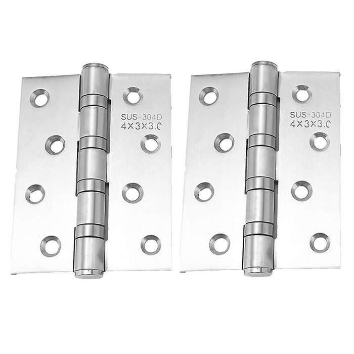 2 Pcs 4inch Free Slot Bearing Thickened Mute Sub-door Hinge, A