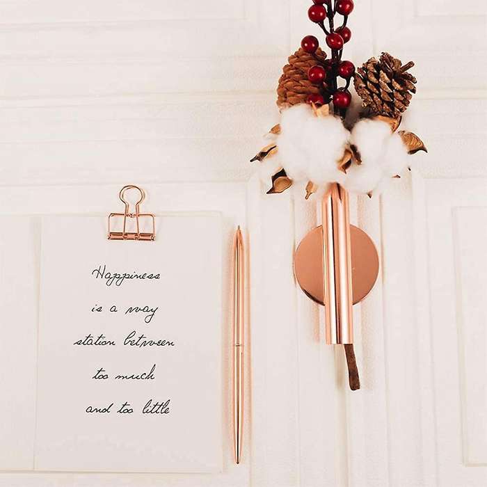 4pcs Wall-mounted Flower Tube Wall Metal Vase Decoration,rose Gold