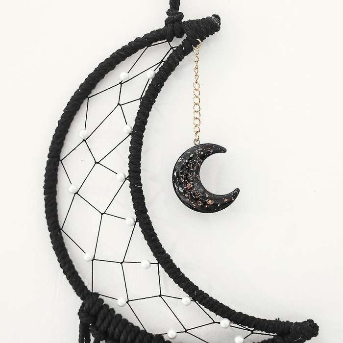 Macrame Woven Wall Hanging Moon Dream Catcher - Home Wall Art Decor
