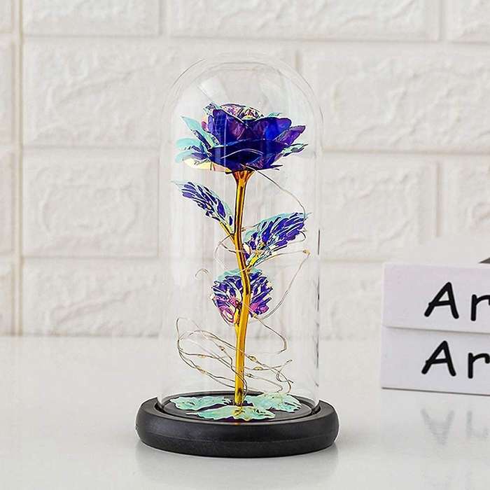 Led Lights Crystal Rose, for Anniversary,wife,women Purple