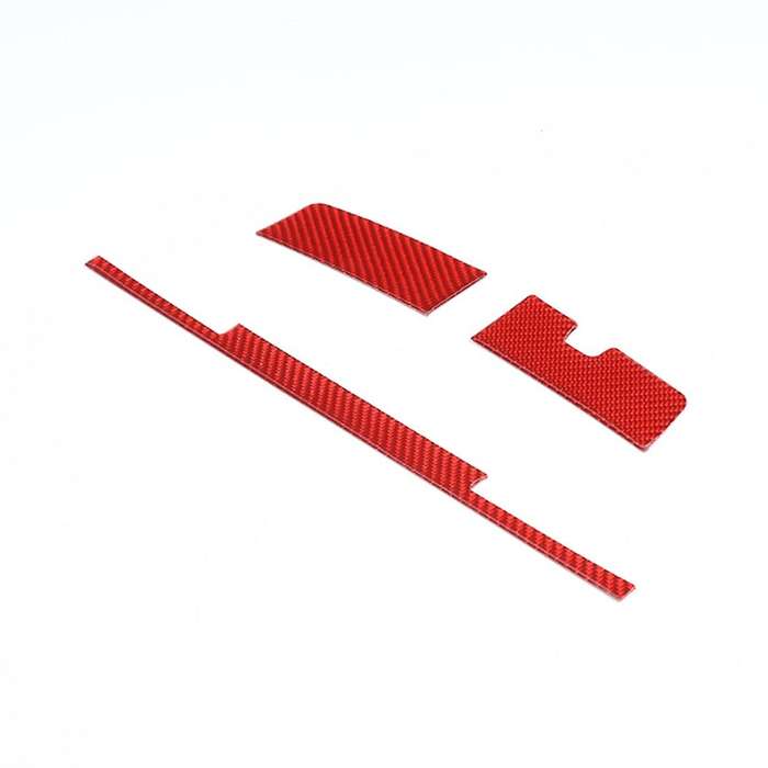 Car Armrest Box Switch Decoration Cover Trim, Red Carbon Fiber