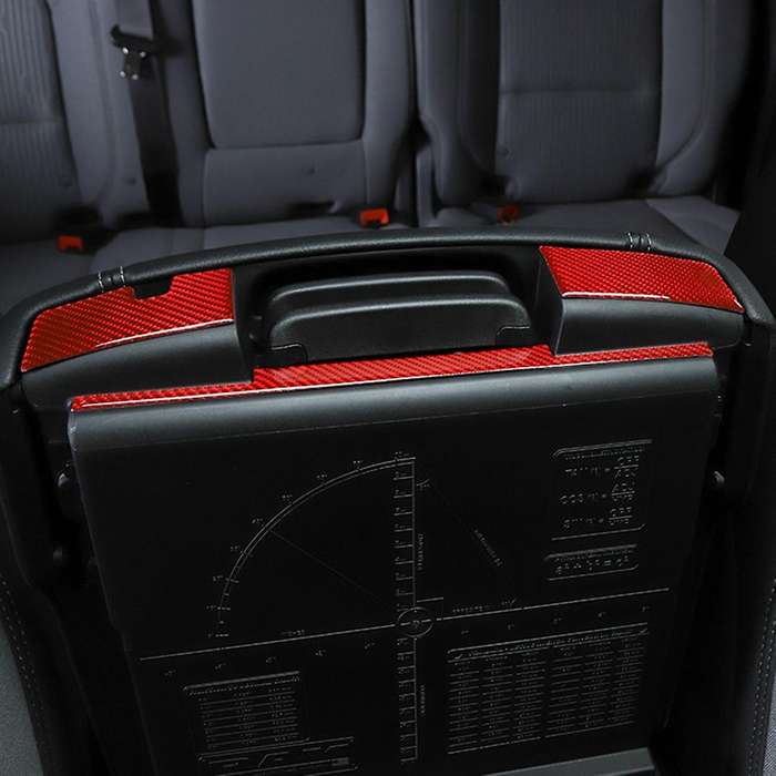 Car Armrest Box Switch Decoration Cover Trim, Red Carbon Fiber