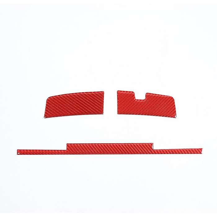Car Armrest Box Switch Decoration Cover Trim, Red Carbon Fiber