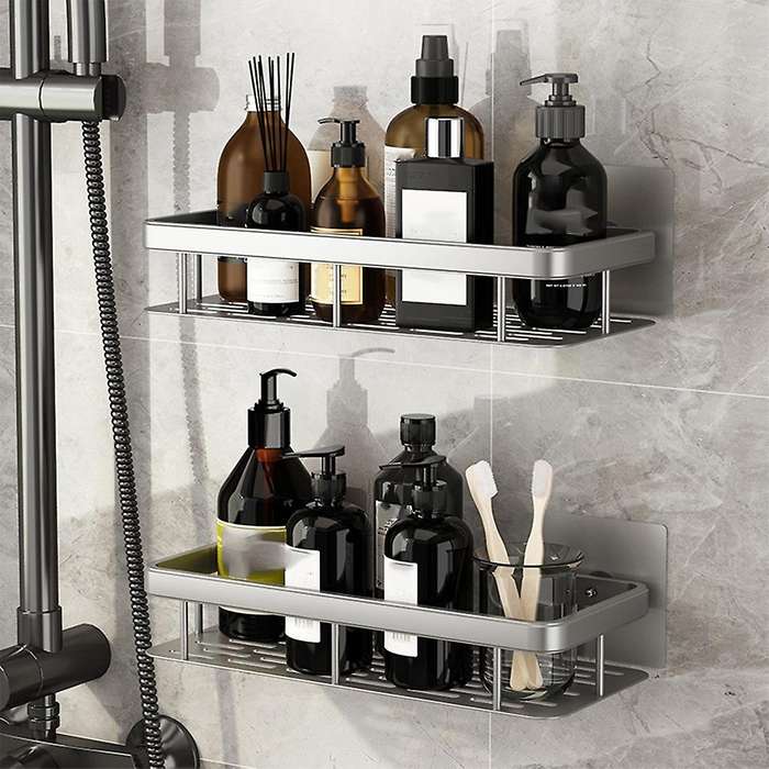 Punch-free Bathroom Shelf Corner Shelves Shower Storage Rack Kitchen