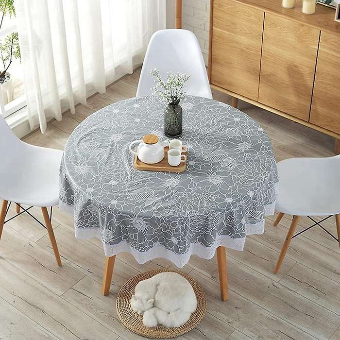 Round Tablecloth Wipe Clean 180cm Waterproof Wrinkle Free Stain