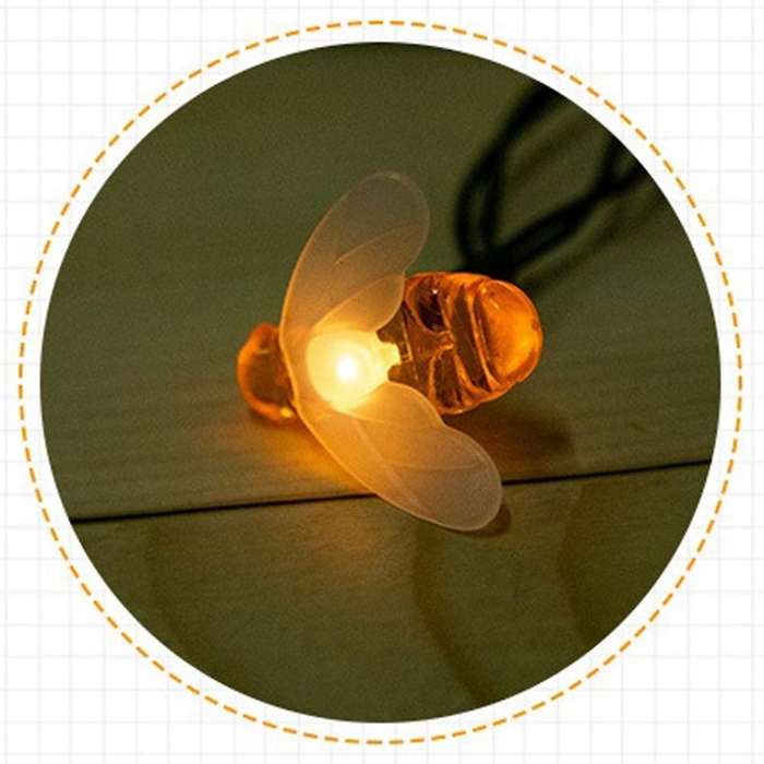 Solar Simulation Bee Light String 7m 50 Light for Garden Decor