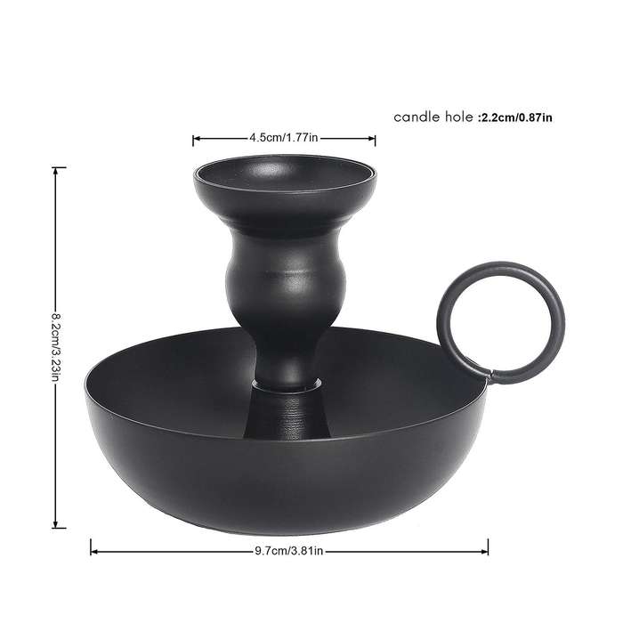 Taper Candle Holder Set Of 2,black Candlestick Holders