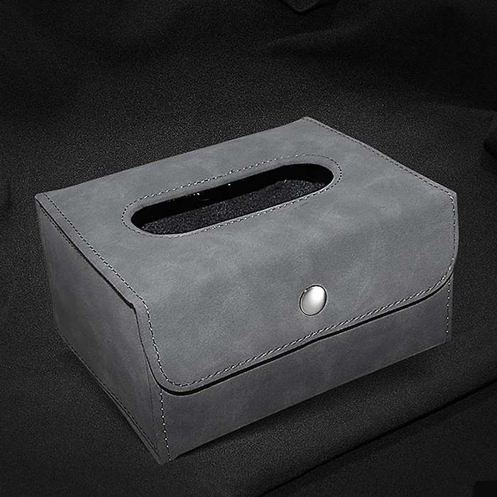 Car Tissue Box Holder Dashboard Tissue Towel Cover Box for Cars Gray