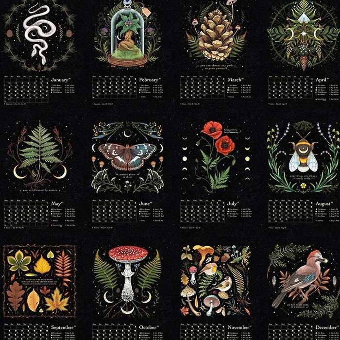 2022 New Year Wall Calendar Dark Forest Calendar Animal Wall Calendar
