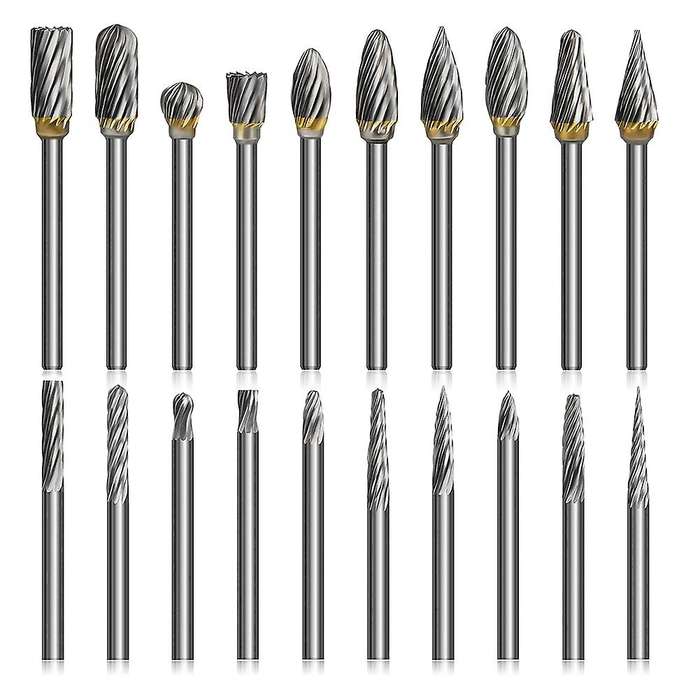 20pc 1/8 Shank Tungsten Burr Diamond Files,for Dremel Rotary Drill