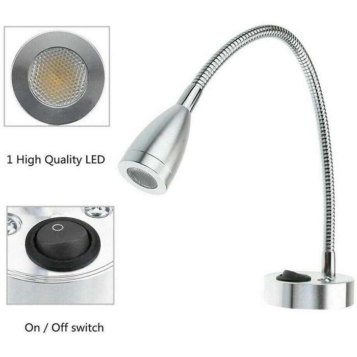 Rv 12v Reading Lamp, Adjustable Led for Camper , 3000k Warm White