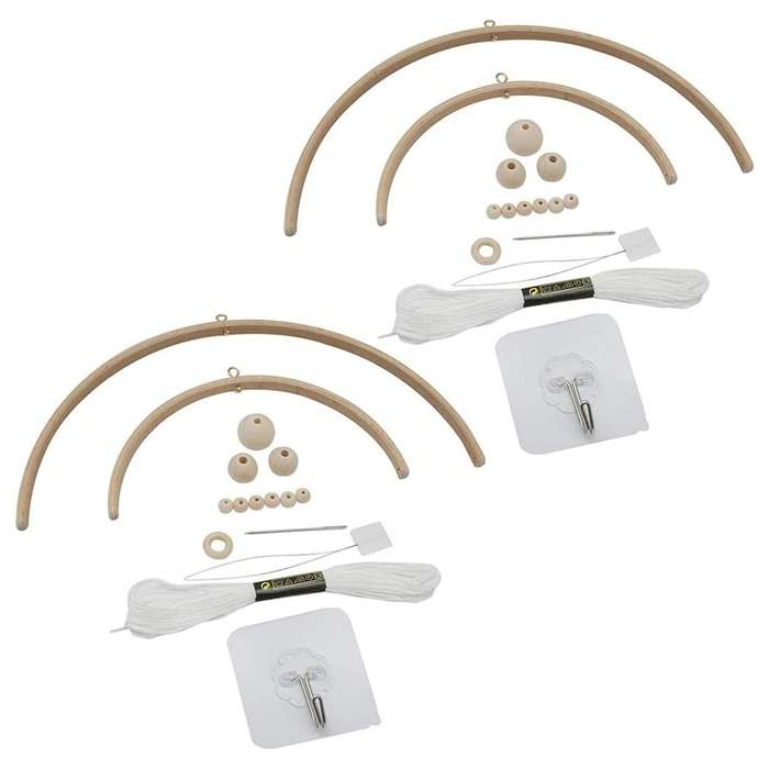 Wooden Mobile Frame for Crafts Natural Wood Mobile Hanger Mobile Kit