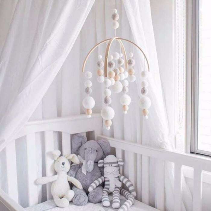 Wooden Mobile Frame for Crafts Natural Wood Mobile Hanger Mobile Kit