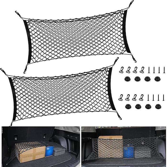 2pcs Rear Cargo Nets for Suv,35 Inch- 48 Inch Cargo Trunk Net