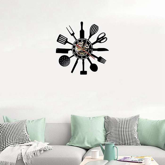Vinyl Record Wall Modern Design Decorative Kitchen Hanging Clocks