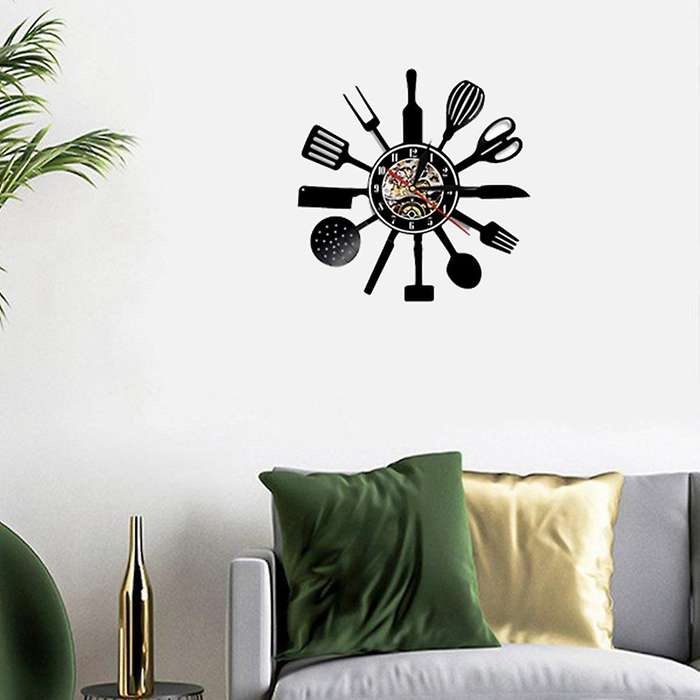 Vinyl Record Wall Modern Design Decorative Kitchen Hanging Clocks