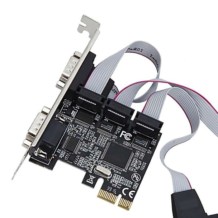 Pcie 4 Ports Serial Add On Card Multi Rs232 Db9 Com Expansion Riser
