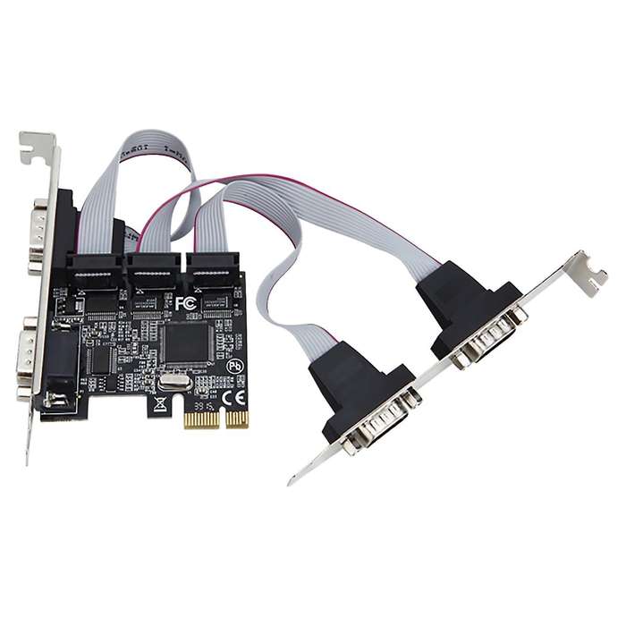 Pcie 4 Ports Serial Add On Card Multi Rs232 Db9 Com Expansion Riser
