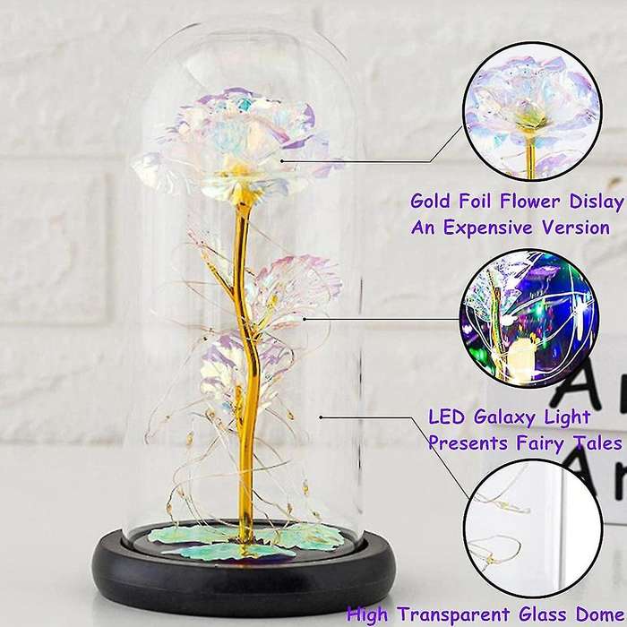 Led Lights Crystal Rose, for Anniversary,wife,women Blue