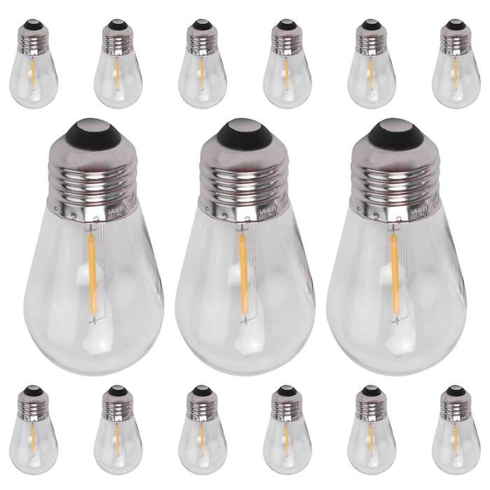 15 Pack 3v Led S14 Replacement Light Bulbs Shatterproof Outdoor