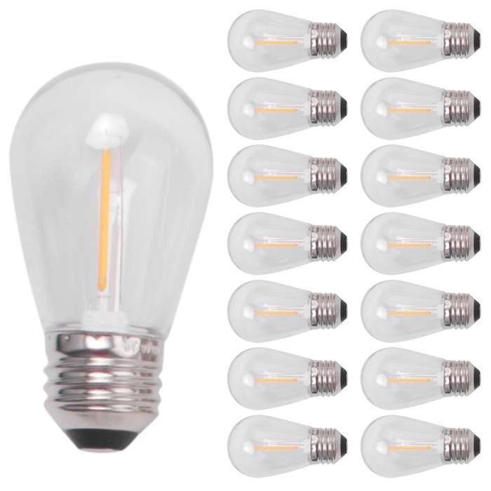 15 Pack 3v Led S14 Replacement Light Bulbs Shatterproof Outdoor