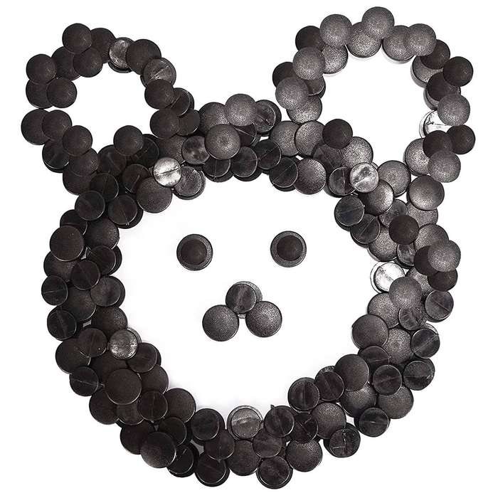 500pcs Black 16mm Buttons,for Back Panels,children's Shoe Decorations