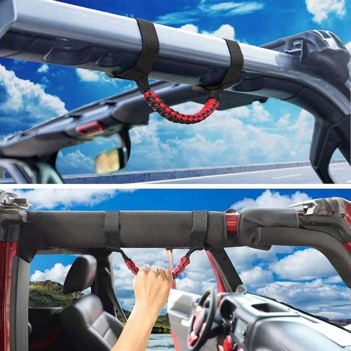Car Roof Armrest Grab Rope for Jeep Wrangler Cj Yj Tj 1995-2020 Red