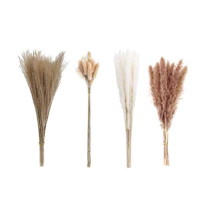 65pcs Pampas Grass Ornaments,reed Hay & Rabbit Tail Dried Flowers