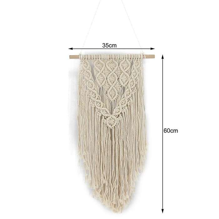 Macrame Boho Wall Hanging Decor, Geometric Woven Tapestry Chic