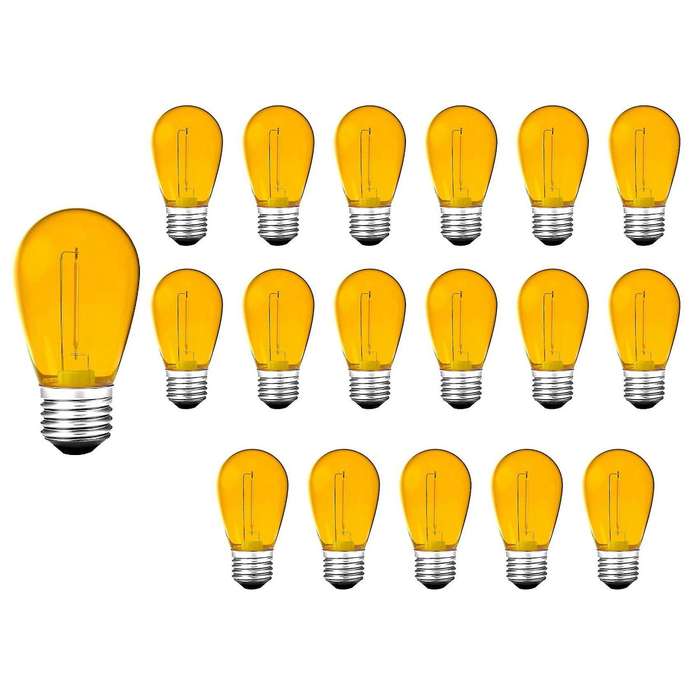 15 Pack 3v Led S14 Colored Replacement Light Bulbs Shatterproof B