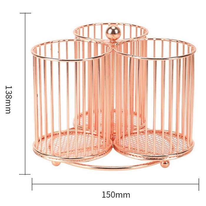 Rose Gold Rotating 3 Parts Marker Pen Holder for Art Supplies Office