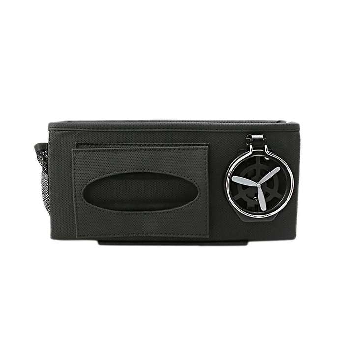 Car Back Seat Storage Bag Hanging Cup Holder Tissue Box Black