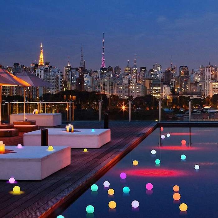 Led Dimmable Floating Pool Lights Ball with Remote 16 Rgb Colors 12cm