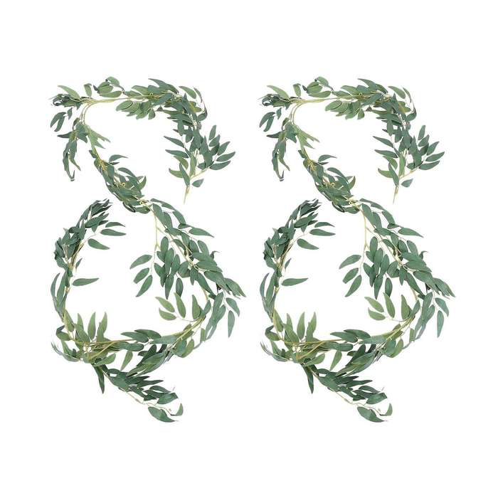 3x 1.8m Artificial Fake Eucalyptus Leaf Simulation Rattan Green