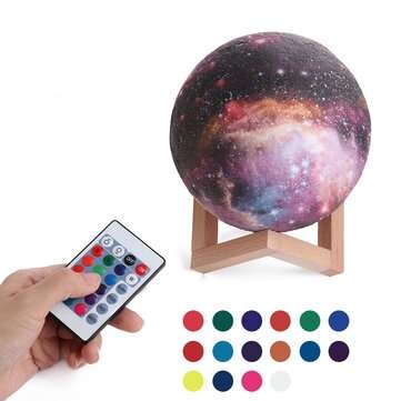 3D Printing Moon Lamp Space LED Night Light Re... (SIZE 3: 15CM | LIGHT TYPE: REMOTECONTROL16COLOR)