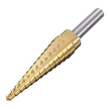3pcs HSS Titanium Coated Step Drill Bit 1/8 to 3/4 Inch Hole Cutter