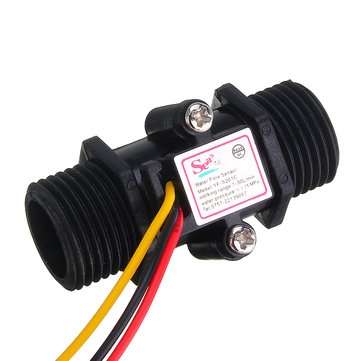 3pcs YF-S201C Black Flow Meter Water Flow Sensor Switch Precision Flowmeter Turbine Flowmeter G1/2 D