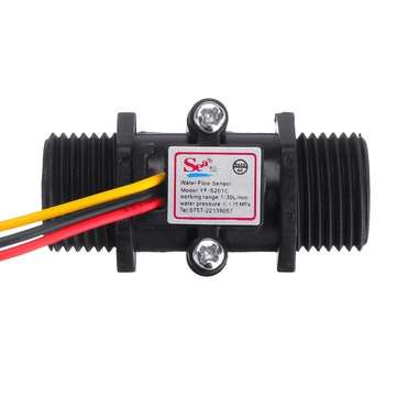 3pcs YF-S201C Black Flow Meter Water Flow Sensor Switch Precision Flowmeter Turbine Flowmeter G1/2 D