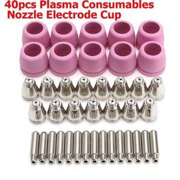40Pcs Welding Torch Plasma Consumables Nozzle Electrode Cup for LTP5000D LTP6000