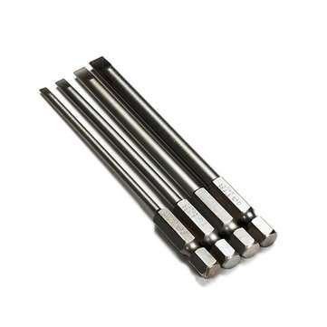 4pcs 100mm 3mm-6mm Magnetic Flat Head Slotted Tip Screwdrivers Bits 1/4 Inch Hex Shank
