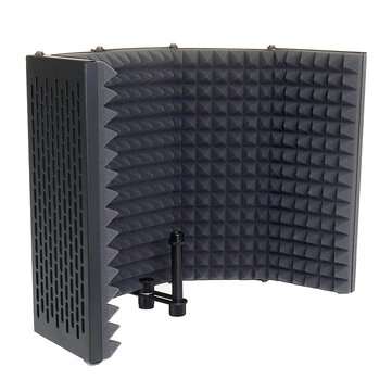 5 Panel Microphone Isolation Shield Foldable Live Stream Studio Recording Absorb