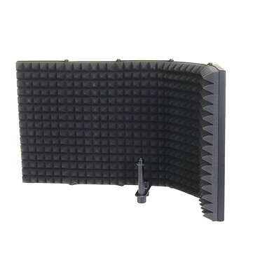 5 Panel Microphone Isolation Shield Foldable Live Stream Studio Recording Absorb