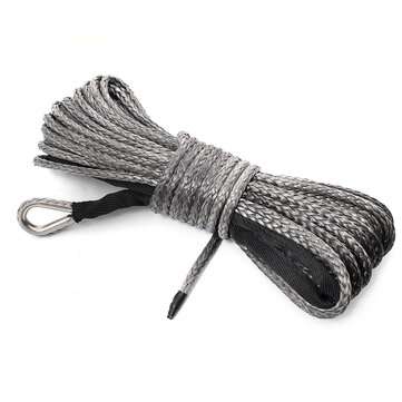 50 Feet 1/4`` 7000lb Synthetic Winch Rope Cable Line with Sheath for ATV UTV
